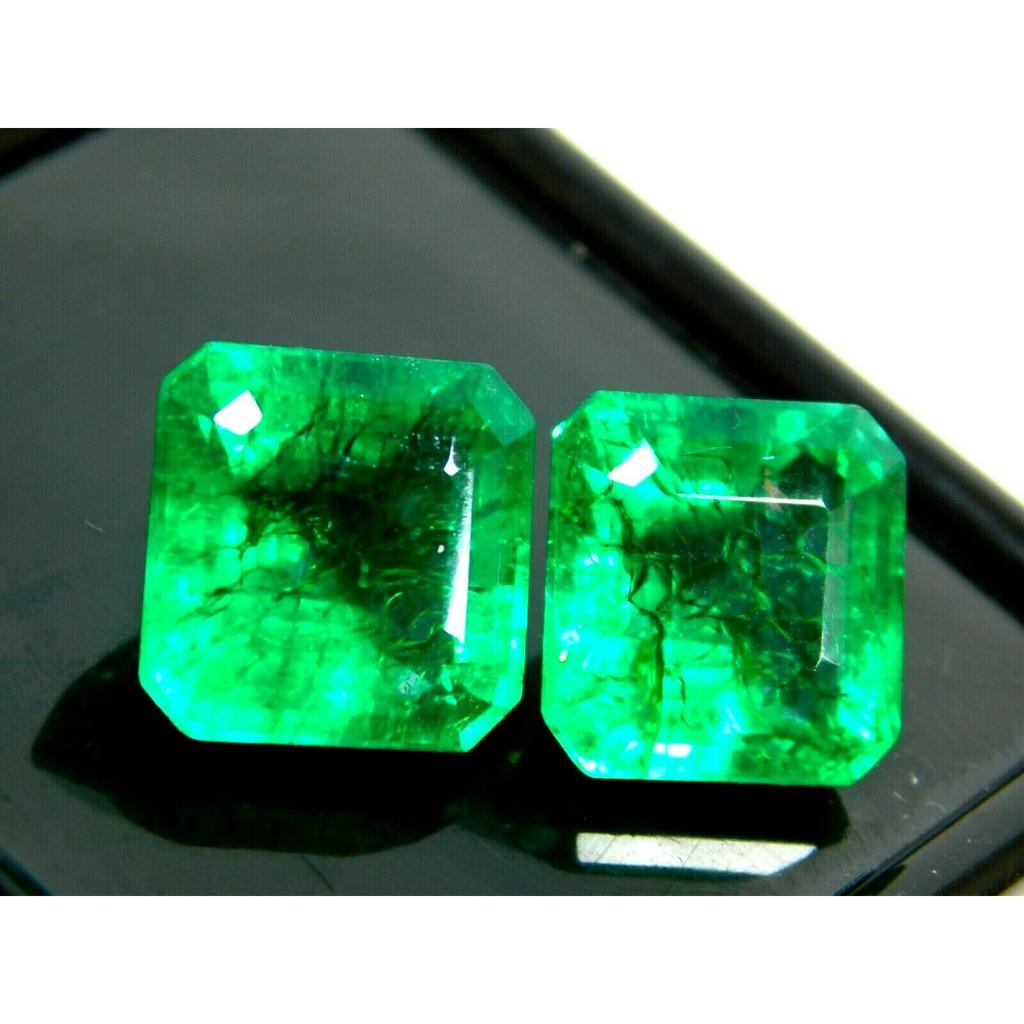 Natural Emerald Cut CERTIFIED 16 Ct Untreated Colombian Green Loose Gemstone MQ-18 002