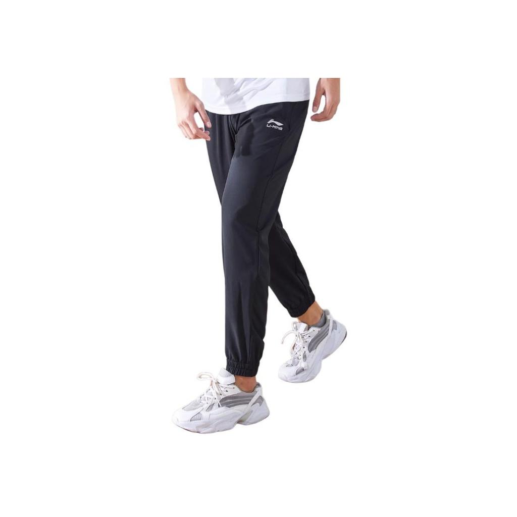 Li-Ning Comfortable Casual Woven Knitted Sports Pants Men bottoms Black AYKT707