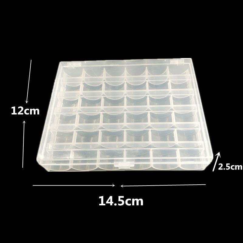25/36 Grid Spool Clear Plastic Case Box Sewing Machine Bobbins Storage Case Empty Bobbin Box