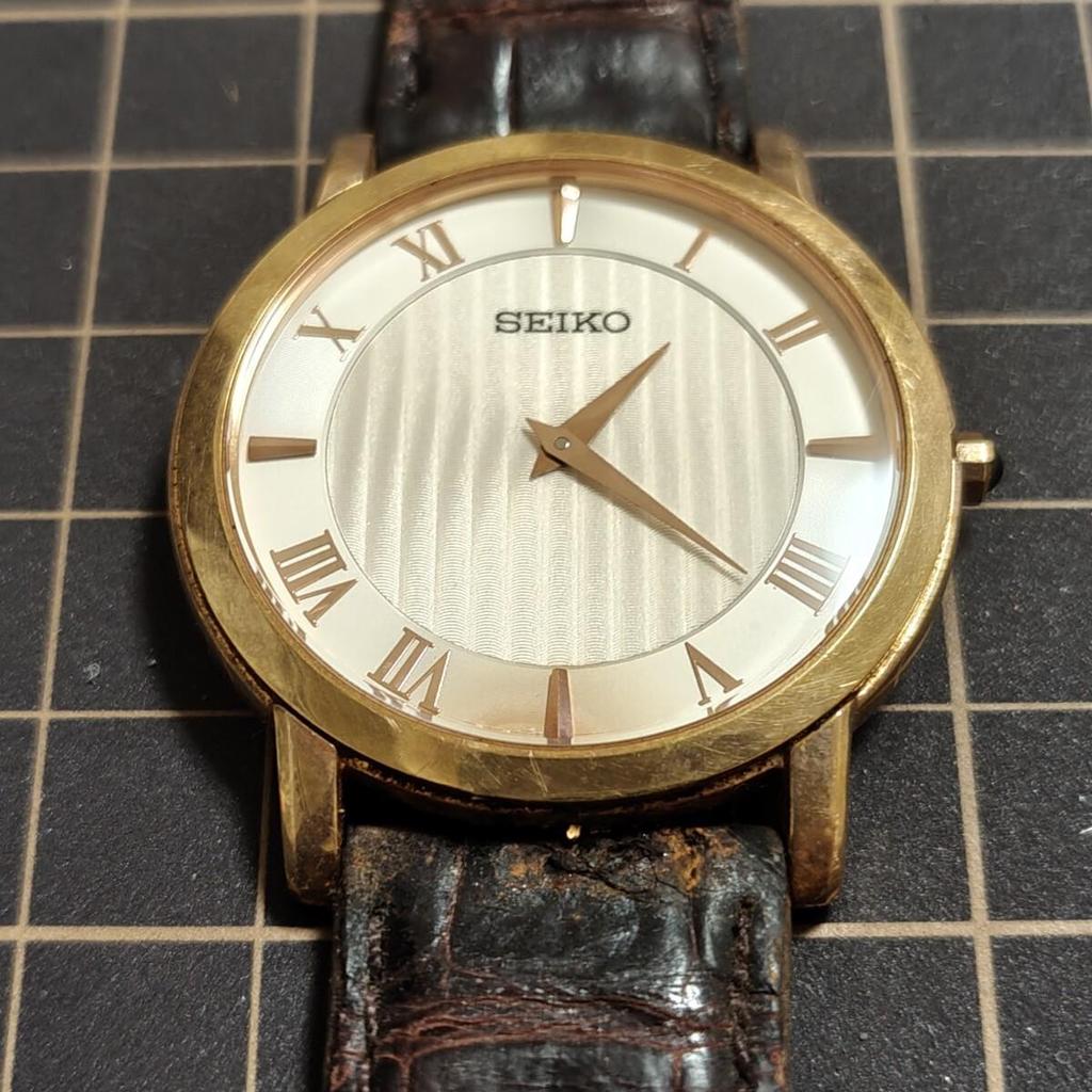 Used Working condition SEIKO DOLCE 4J40-0AG0 Roman numeral men's wristwatch Management K26
