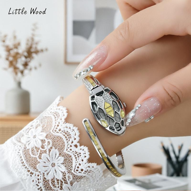 LITTLE WOOD Nuovo Braccialetto da Donna Stile Serpente Orologio da Polso Donna Orologio al Quarzo Accessori di Moda Unici Regalo per Donne
