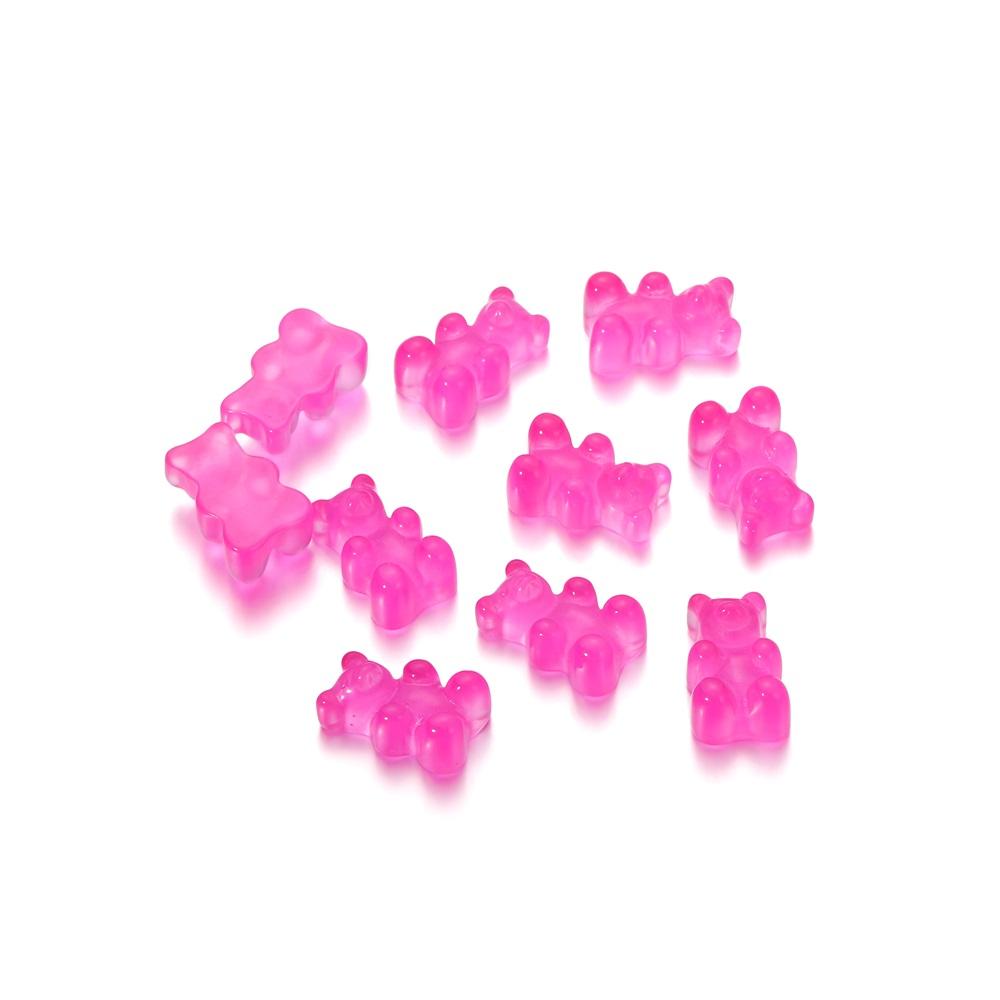 10Pcs/Lot Candy Color Resin Mini No Hole Bear Charms Pendants for DIY Earrings Necklace Bracelet Jewelry Making Accessories