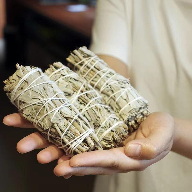 White Sage Plant Powder Handmade Thread Incense Tray DIY Incense Indoor Smoked Spices Play Seal To Purify Air Help Sleep