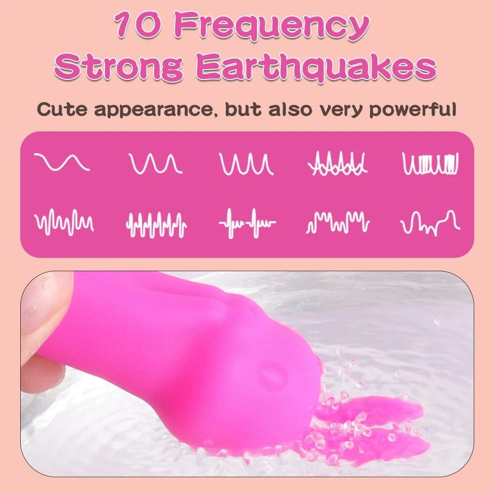 Rabbit Vibrator 10 Mode Clitoris Vibration Dildo Masturbator Female Vaginal Massage Adult G-Spot Stimulator Sex Toys For Women
