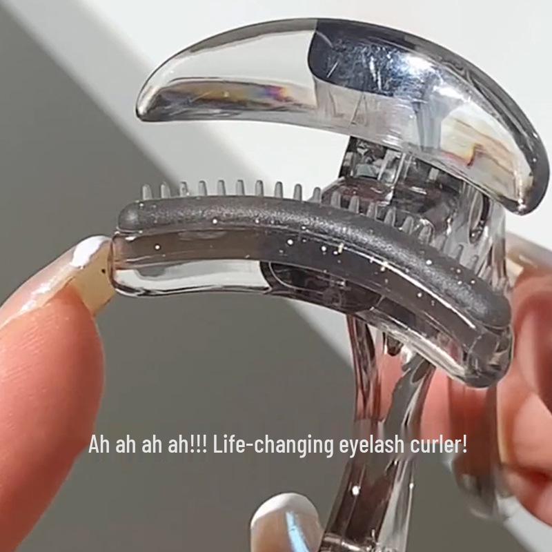 Frameless Wide-Angle Eyelash Curler with Comb, Long-Lasting Curl for Beginners