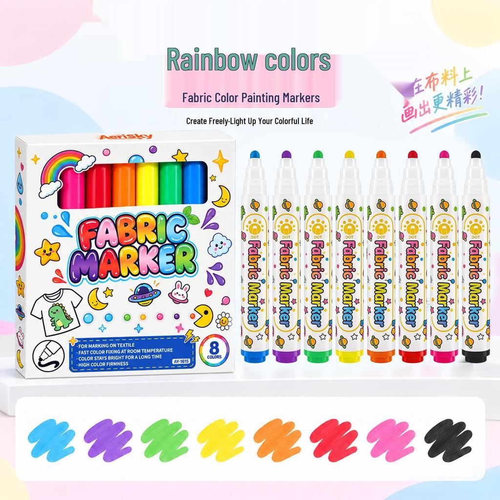 36 Fabric Markers - Washable, Non-Fading & Waterproof for Color Painting On Clothes & T-shirts