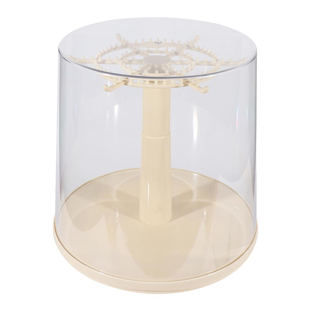 Rotating Plush Pendant Display Box Transparent Doll Storage Box with Cover Cartoon Doll Showcase Dustproof for Home Decor