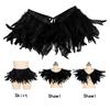 Feather Shawl Bright Color Halloween Parties Cloak Wear As Skirt or Shawl Gothic Style Shawl with Lace-Up Ribbon Costume Accessory