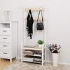 VASAGLE Coat Rack, Coat Stand with Shoe Storage Bench, 4-in-1 Design, with 9 Removable Hooks, a Clothes Rail, for Hallway, Entrance
