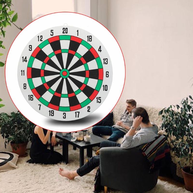 Dart Board Set with 2 Steel Tip Darts Double Side Staple-Free Dartboard Throwing Foam for Play Battle Game Party Supplie