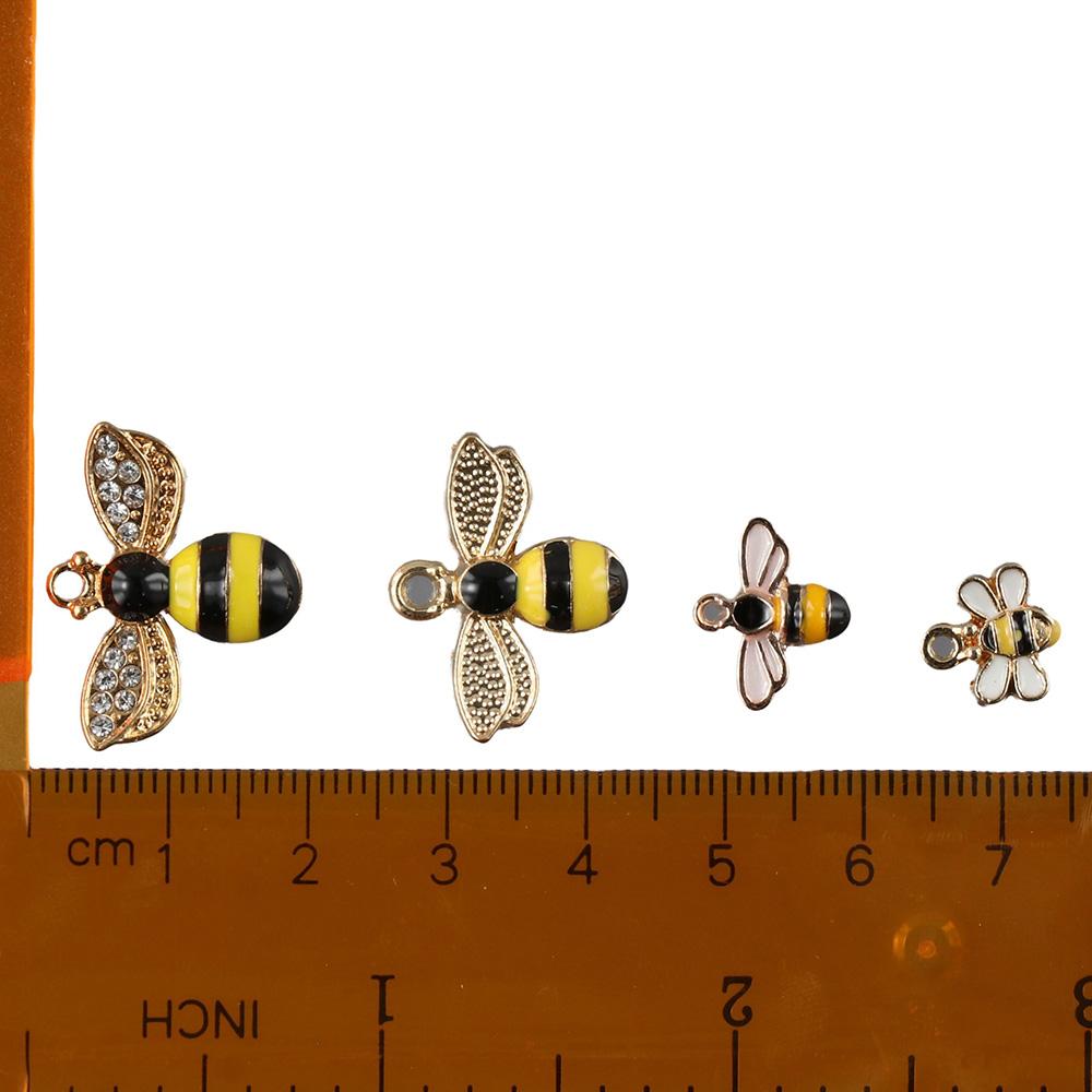 alloy Bee Charm Pendants multicolor Colorful Enamel Bee Earring Pendants  Sewing
