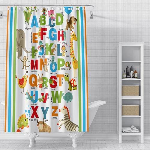 BohoGeometrischBlauThemaBadezimmerDuschvorhangNiedlich3D-GedrucktWasserdichtStoffFürKinderMitHakenGeometrischesMusterDekorativer Duschvorhang