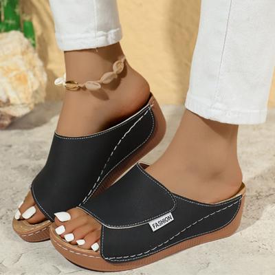 Spring and Summer Footwear Plus Size Wedge Slippers Fishmouth Sandals Slippers Beach Sandals.