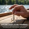 50PCS with Barbed Fishing Treble Hook Sharpened Round Bend Hook Treble Hook  Fishing Enthusiasts