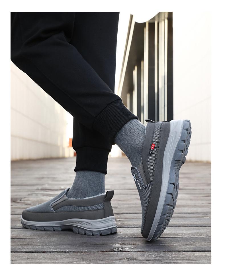 Herren Winter Baumwolle Plus Samt Leichte Wanderschuhe: Warm, lässig, im Stil des alten Peking