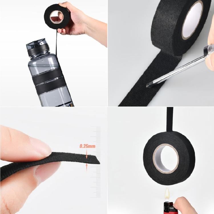 Automotive Heat Resistant Fabric Wire Harness Tape Black Cloth Electrical High Temp Tape Insulating Fabric Cloth Tape
