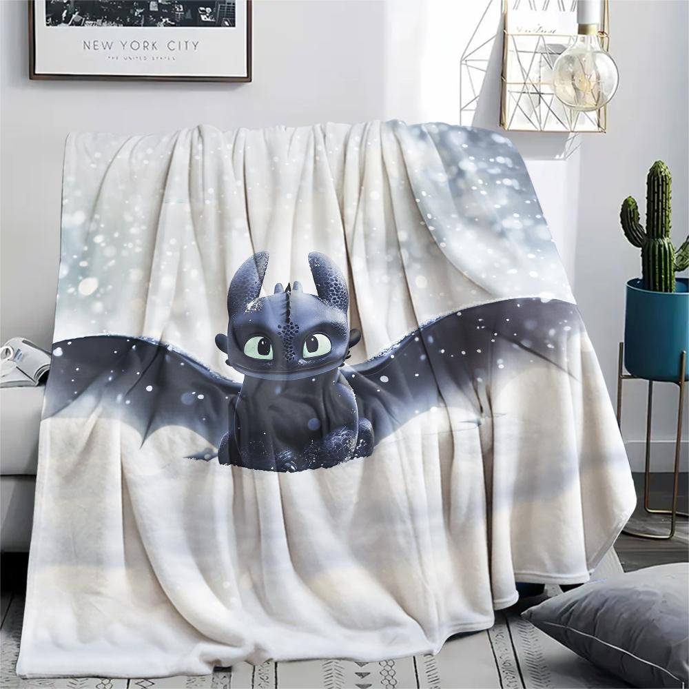 Coperta carina Senza Denti, Morbido Plaid per Arredare la Camera da Letto, Regalo Ideale per i Fan di Dragon Trainer.chl