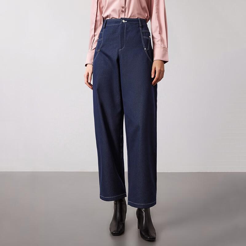 Navigare Women's Versatile Faux Denim Cropped Pants