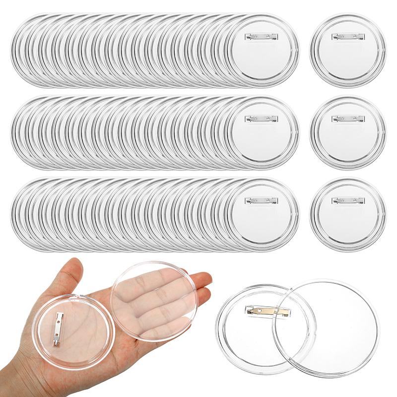 25/50pcs 5.8cm/7.5cm Blank Badge Pin Button Maker Parts Acrylic DIY Badge Button Parts Material for Button Press Maker Machine