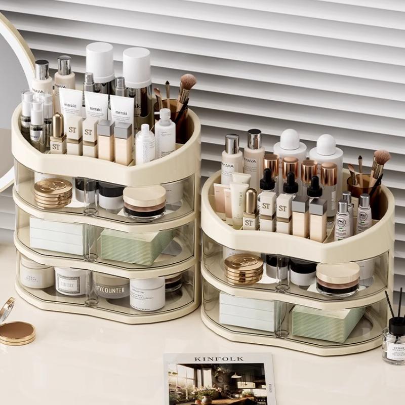 Home Table Large Capacity Cosmetics Organizing Makeup Storage Box Drawer Dustproof Table Lipstick Powder Storage Organizer Rack
