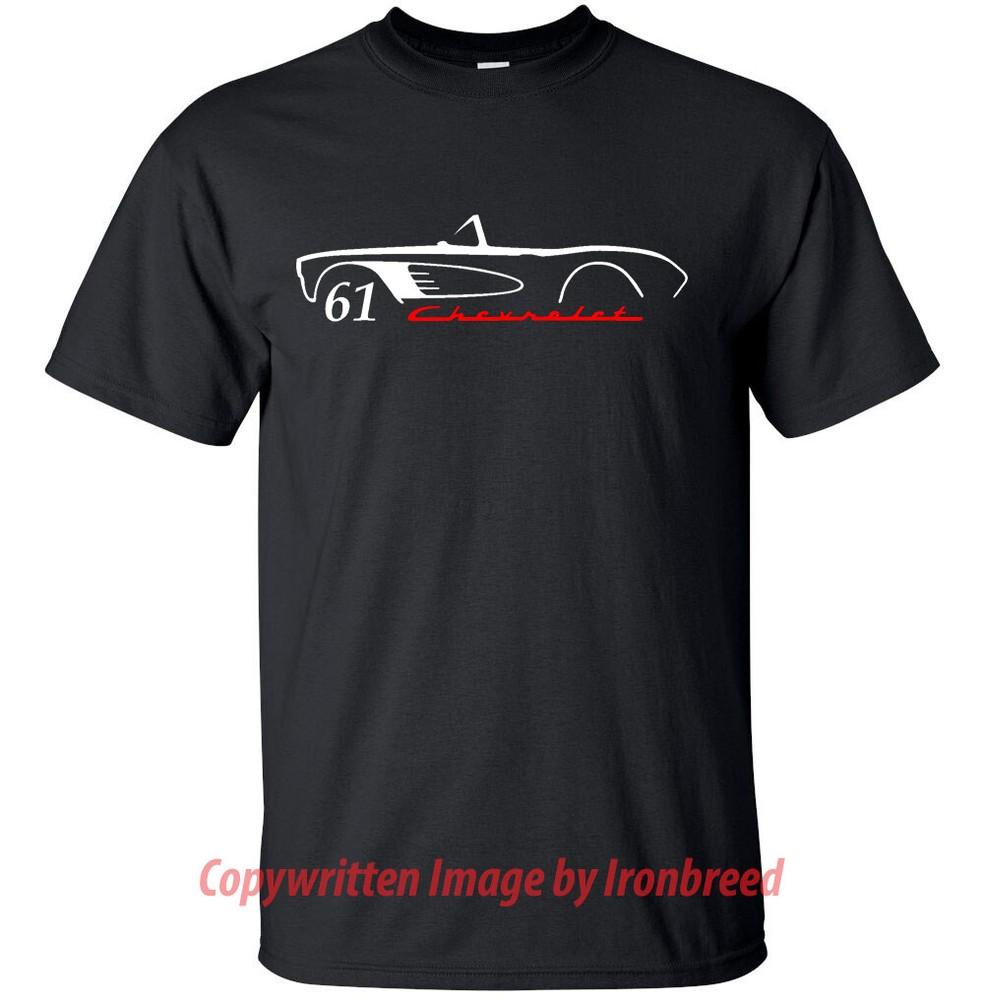 

1961 61 Chevy Corvette T-Shirt Classic Stingray Muscle Car Emblem Mouldings XL