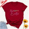 Happy Easter TShirt Colorful Bunny Tee Matching Easter Shirts Graphic T Shirts Oversized T Shirt Shirts for Unisex Goth Y2k Tops