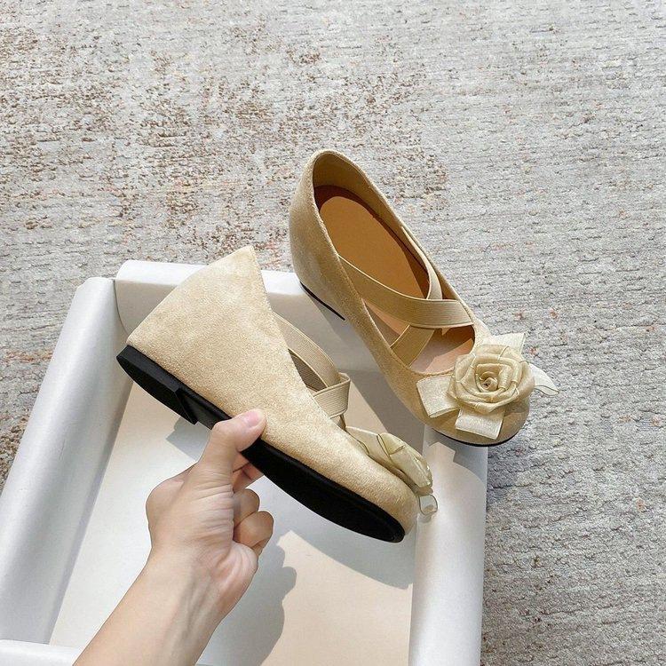 Small inner height increase thick sole comfortable Mary Jane shoes autumn new shallow mouth casual ballet shoes