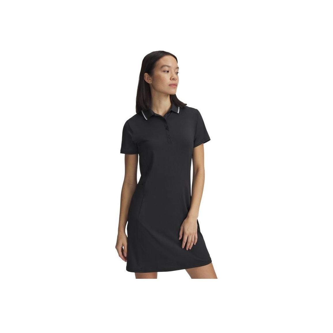 

Under Armour Drive Golf Sports Series Simple Solid Color Pullover Polo Dress Women Dresses Black 1389587-001 XL