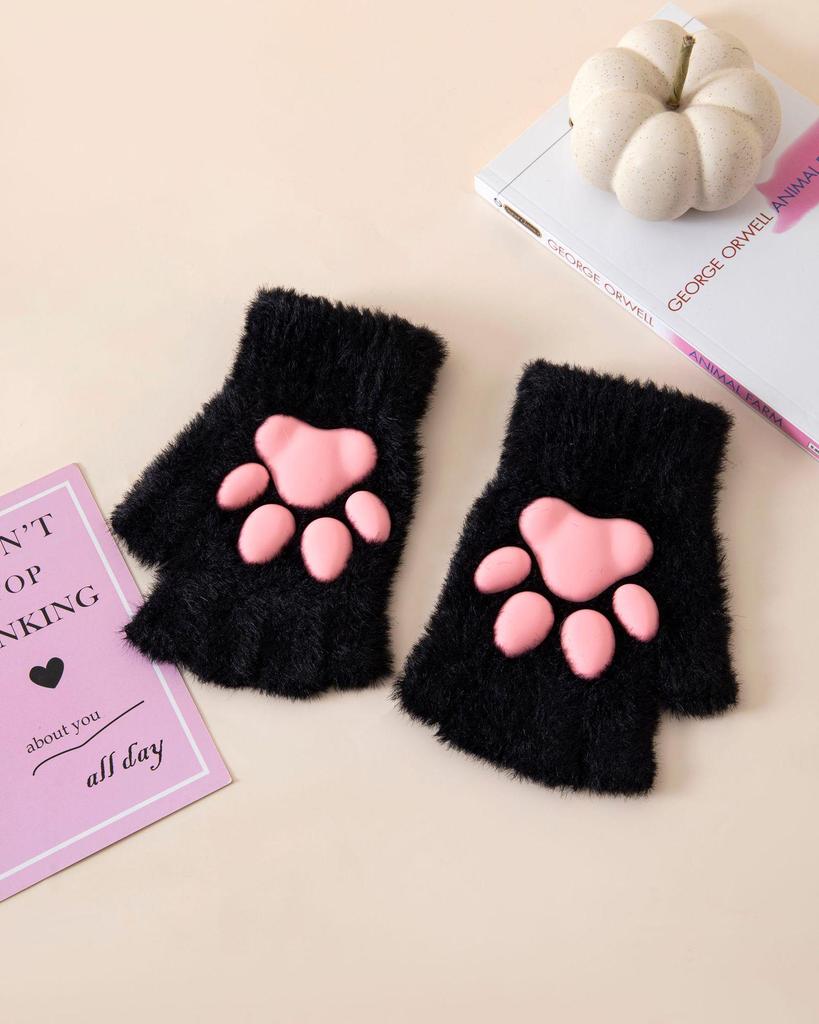 3D Kedi Pati Silikon Diz Üstü Çoraplar - Sevimli Anime Lolita JK Tarzı