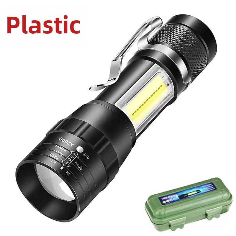 "Rechargeable Mini LED Flashlight with Strong Beam, Portable Side Light for Outdoor and Home Use"