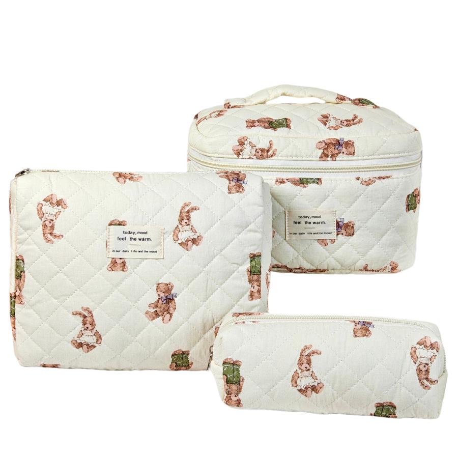 Lekka Etui Kosmetyczne Podróżne z Nadrukiem - Portmonetka o Dużej Pojemności i Przechowywanie Pędzli