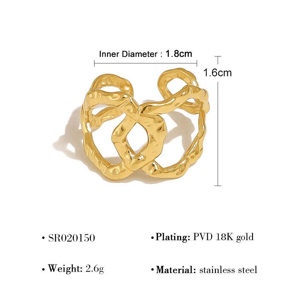18K Gold Nicht verblassend Leichter Luxus High-End Lava Edelstahl Offener Ring Damenring Ring Ring