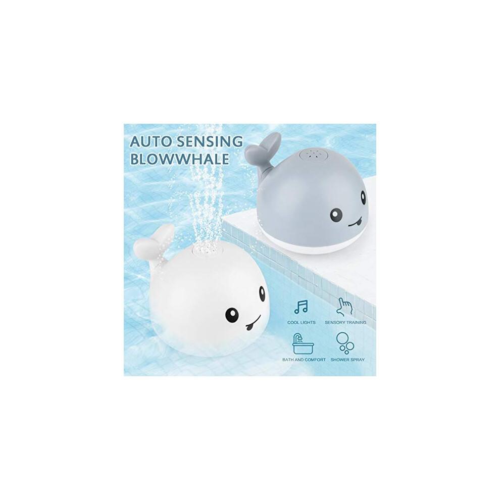 Whale Bath Toys, Baby Bath Toys with Music Space, Led Light up Water Spray Sprinkler Bath Toy for Kids Toddler Infant Whale Bathtub Toy for 0-6 1