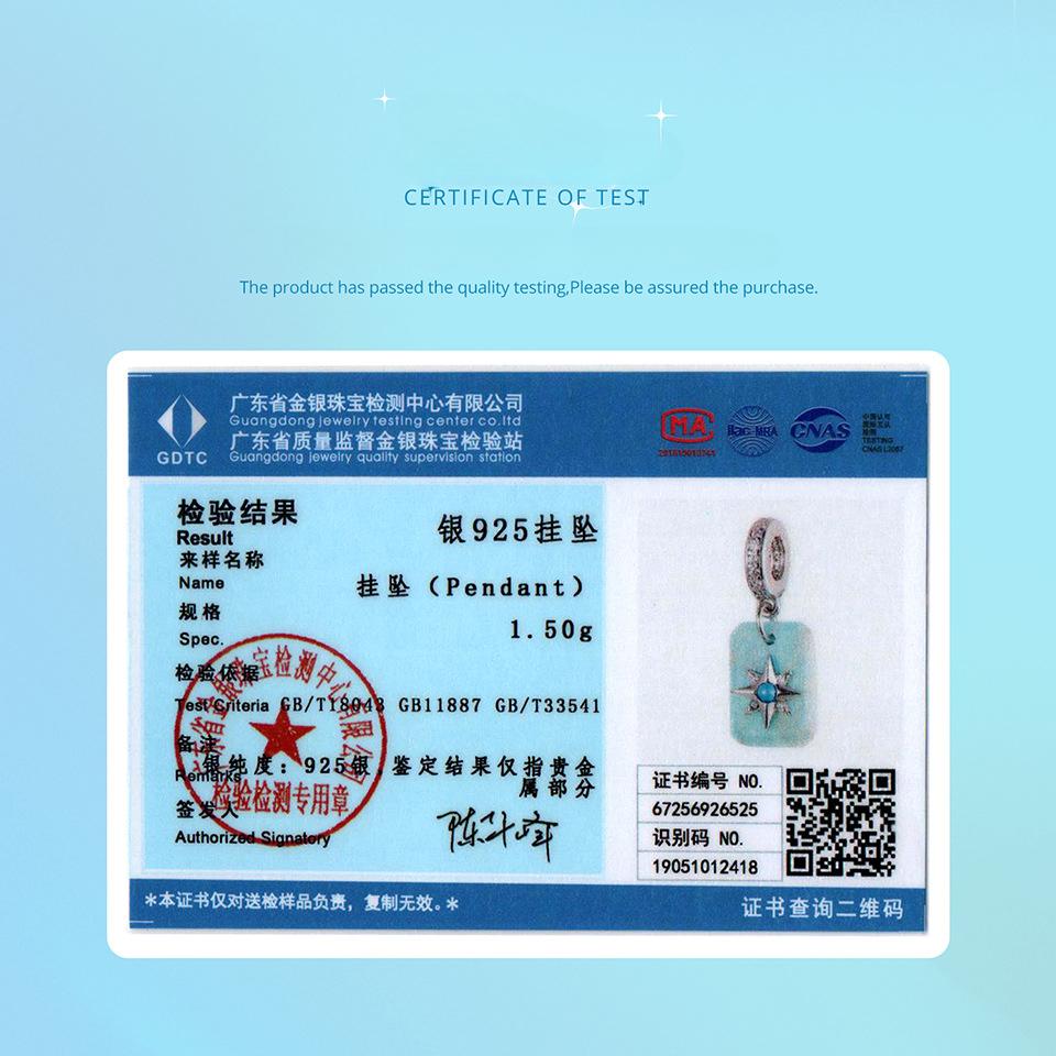 Turquoise Starlight Tianhe Stone Pendant, Starry Dream S925 Sterling Silver Beaded Jewelry Accessories