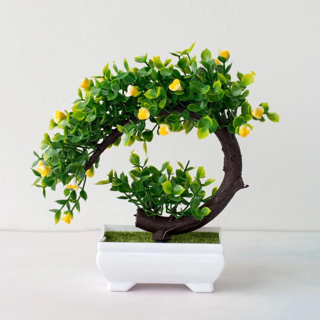 Artificial Plants Bonsai Simulated Tree Potted Plants Fake Flowers Table Potted Ornaments