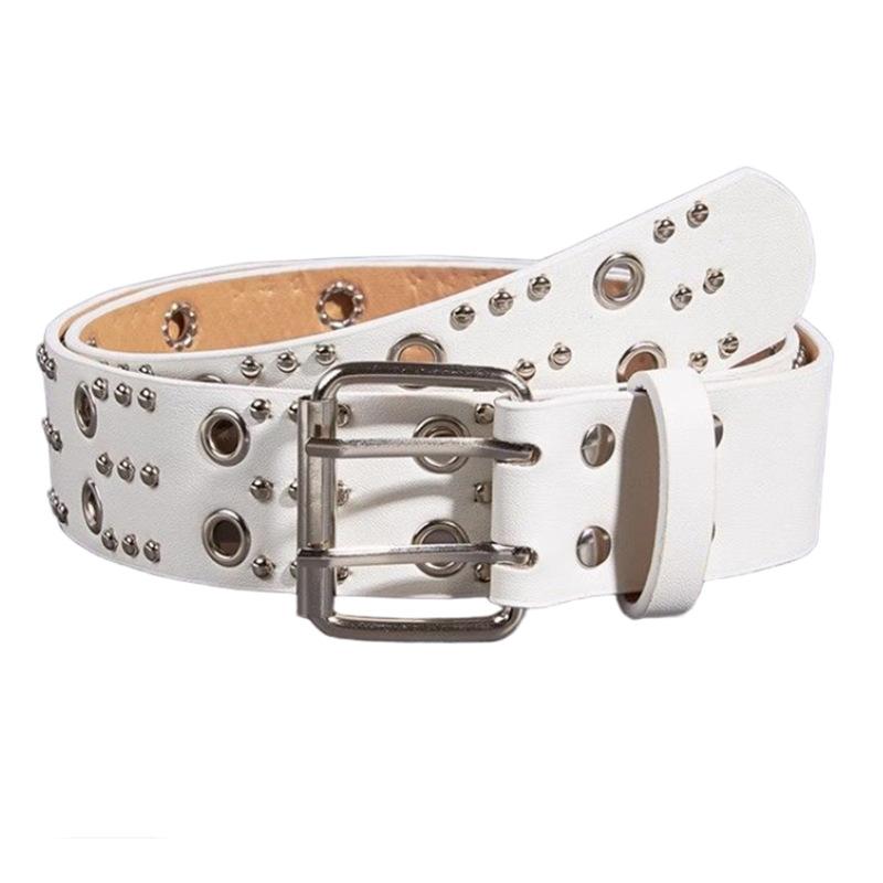 Cintura punk a doppio petto heavy metal, cintura decorativa alla moda per jeans