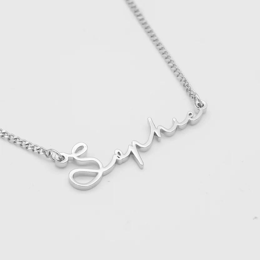 Customized Fashion Stainless Steel Name Necklace Personalized Letter Gold Color Choker Necklace Pendant Jewelry Dropshipping