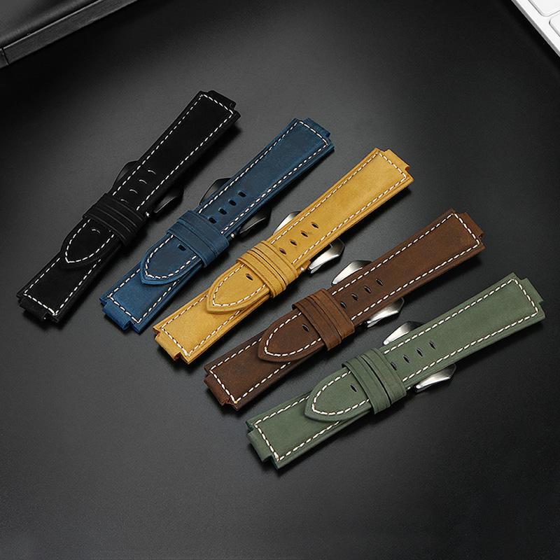 Pulseira de Couro Genuíno 24*16mm para Casio G-Shock GA2100/GA2110/GM2100 | Pulseira Modificada Estilo CasiOak | Bracelete de Substituição