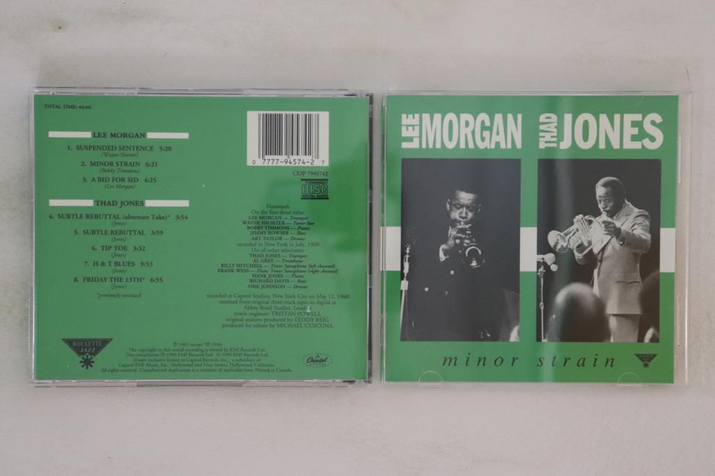 CD LEE MORGAN, THAD JONES - Minor Strain CDP7945742 ROULETTE JAZZ 1990 US Jazz Used