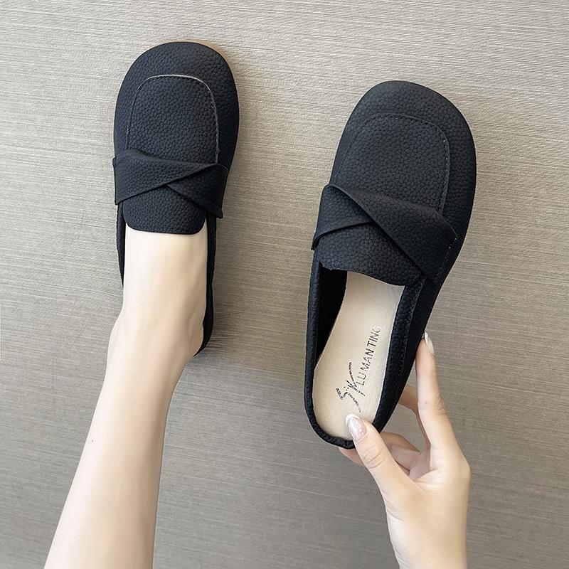 

Модная женская обувь Баотоу тапочки для женщин Ношение Новая мода Корейская версия Квадратный носок Обувь-мюли для женщин 35 чёрный