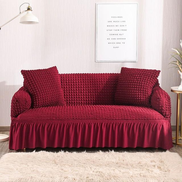 European Jacquard Sofa Cover Sofa Cover Fabric Solid Color Lightweight Luxury Full Set Living Room