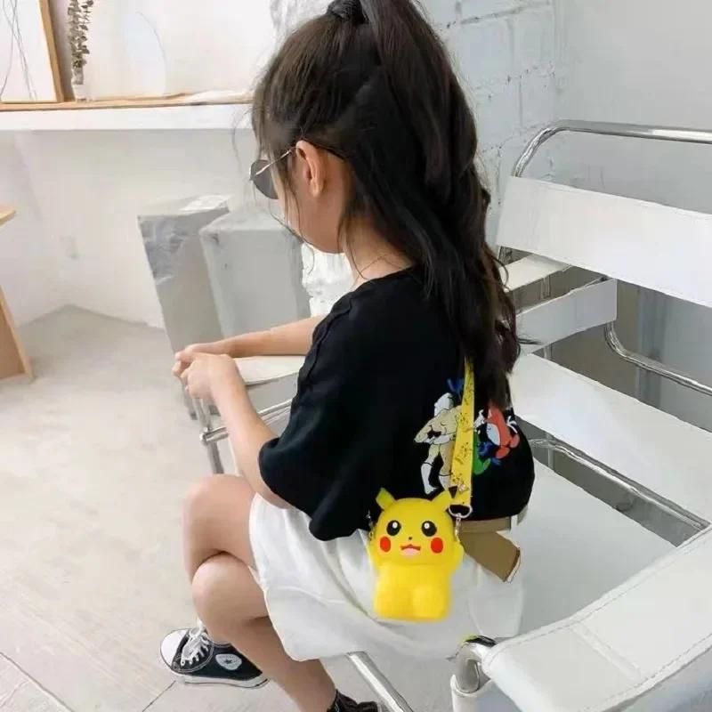 Anime Pikachu Lovely Fashion Bag Princess Small Storage Silicone Purse Messenger Cartoon Figures Model Toys Kids Gift