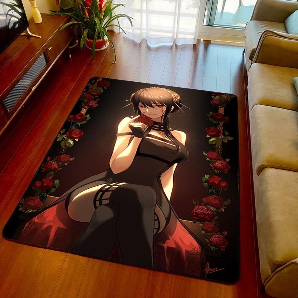 Spy X Family Tappeto Antiscivolo Pavimento Soffice Pavimento per Soggiorno Tappeto Soggiorno Camera da Letto Man Cave Finestra Comodino Decorazione Casa