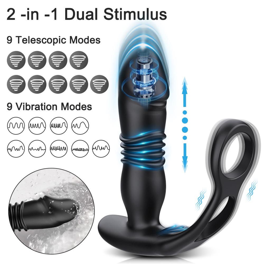 Männlicher Stoßender Prostata-Massagegerät Bluetooth APP Buttplug Vibrator für Männer Schwul Anal Dildo Prostata-Stimulator Sexspielzeug für Paare