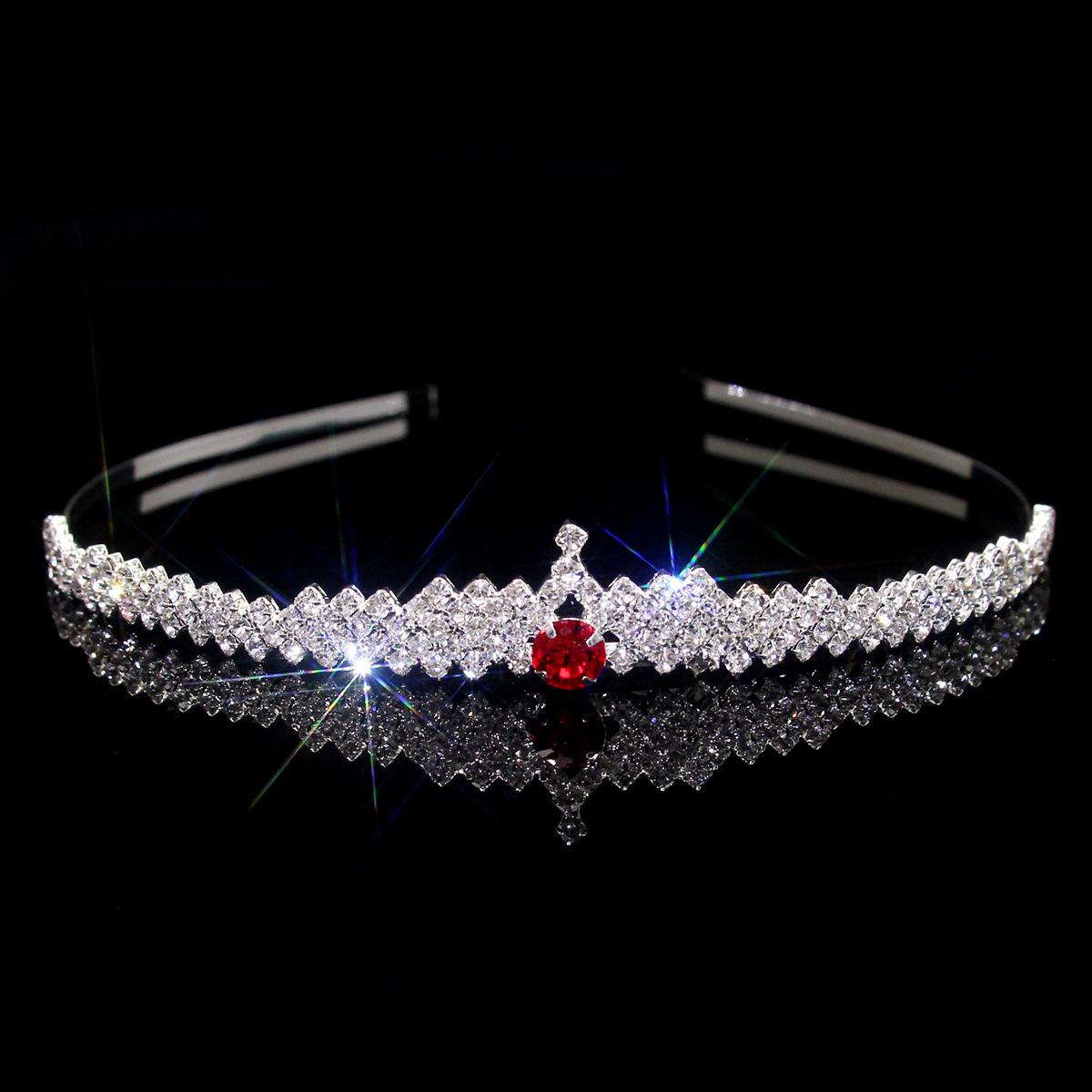 

Металлическая повязка на голову со стразами Детская повязка на голову принцессы для торжества Свадебная корона Головной убор Ювелирные изделия из сплава