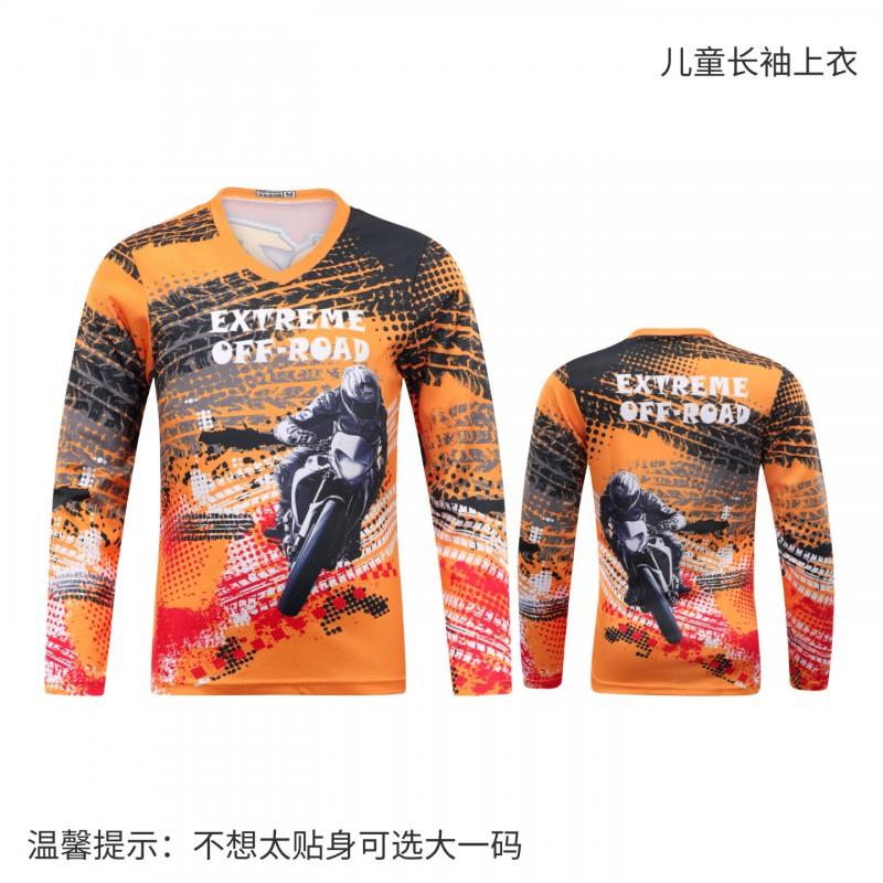 1 Kids Long Sleeve Mountain Bike Cycling Jersey Breathable Quick Dry Outdoor Sports Shirt Downhill BMX Trail Riding