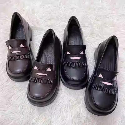 2025 New Jk Uniform High-heeled Mary Jane Small Leather Shoes Women's British Style Spring Platform Heightening Loafers