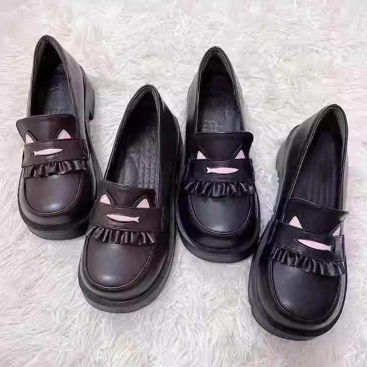 2025 New Japanese Jk Uniform High-heeled Mary Jane Small Leather Shoes Women's British Style Spring Platform Heightened Loafers