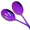 1Pc Purple Stainless Steel Dinnerware Cake Spatula Soup Spoon Colander Spoon Service Spoon Salad Fork Kitchen Accessories Tools