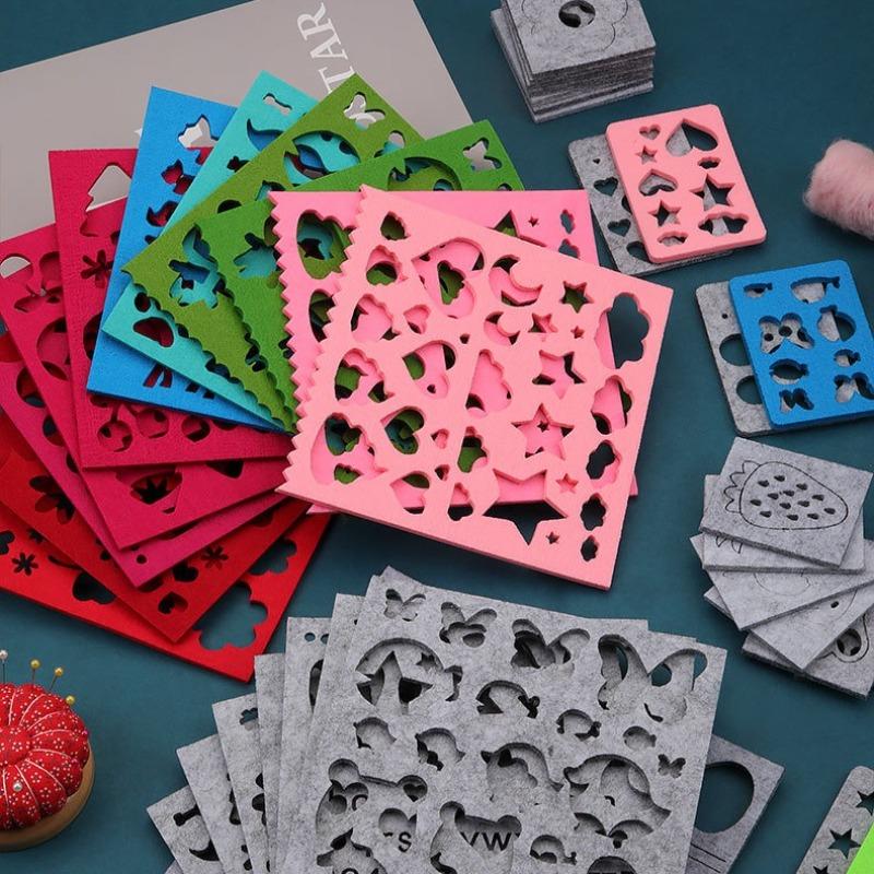 4/7PCS Set Wool Felt Mold Needle Felting Animal Plant Irregular Patterns DIY Craft Stencil Handicraft Shaping Mould Tool